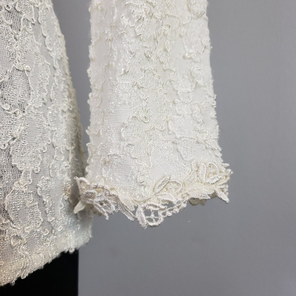 Vintage Margot Lea stretch lace filigree top 80s unique - Picture 7 of 8